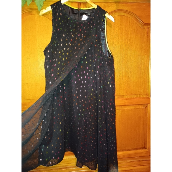 Alex Marie Cassidy Dot Chiffon Assymetric Dress - Picture 12 of 14